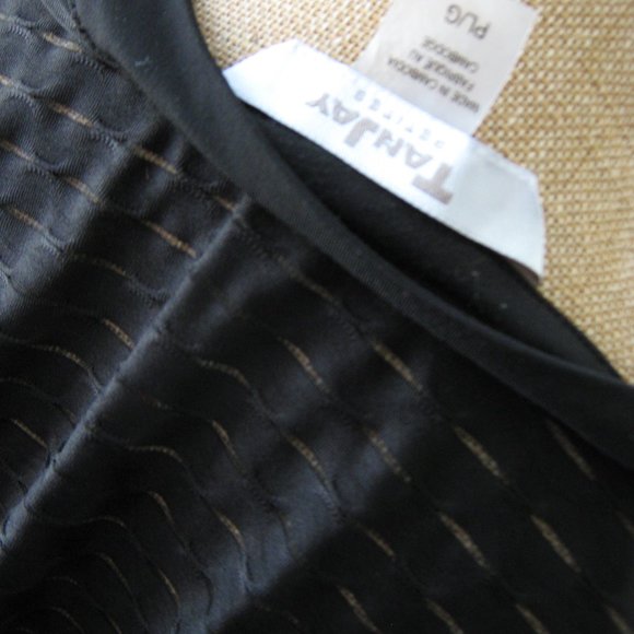 Black Semi-Sheer Pattern Suit Zip Front Jacket - Picture 5 of 5